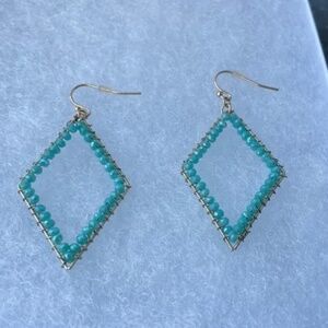 18k Gold Vermeil Aqua Beaded Earrings--ShayLula Boutique